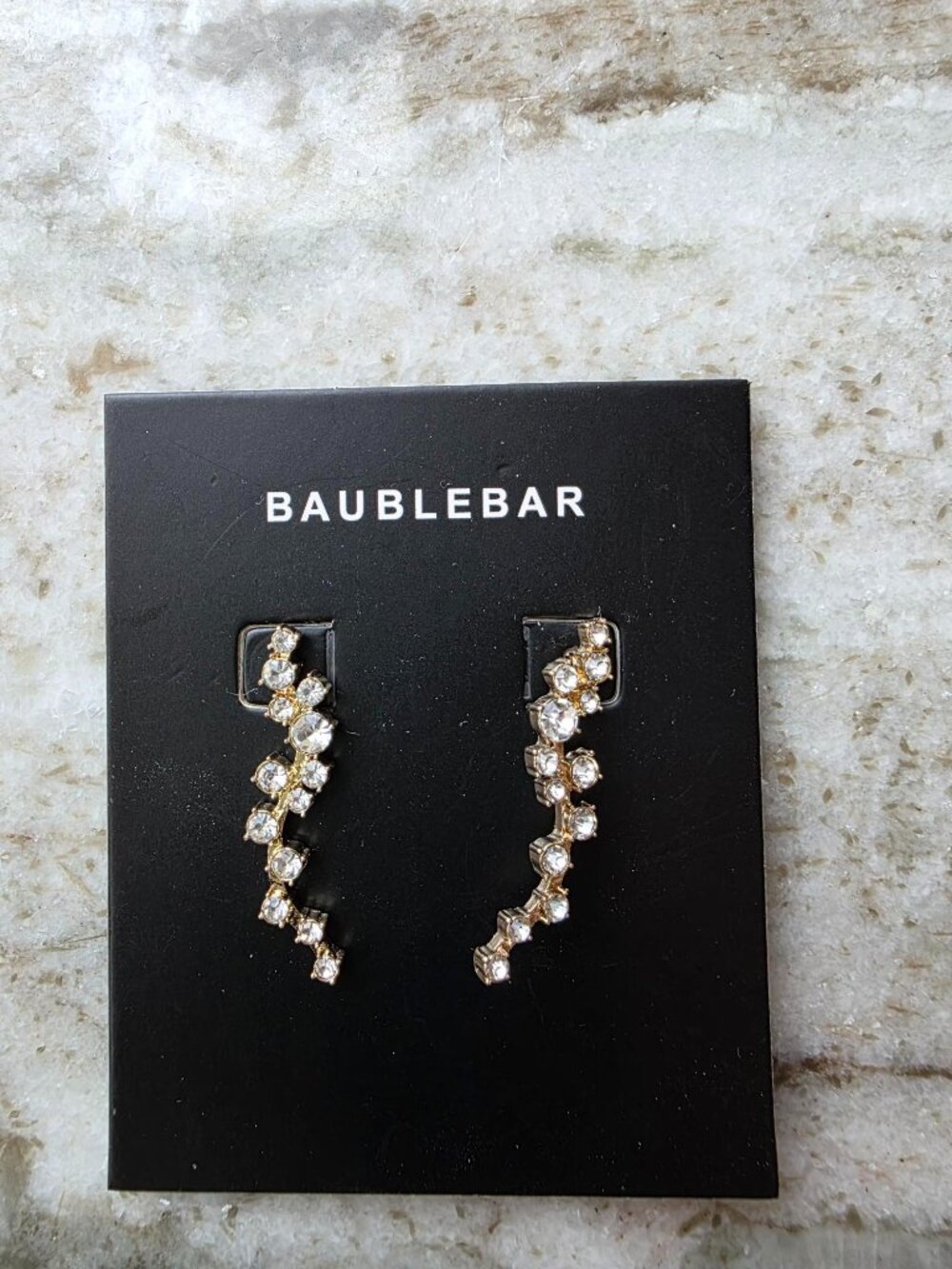 BaubleBar Farah Gold Crystal Statement Earrings NWOT